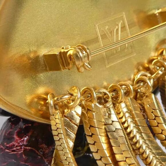 Auth LOUIS VUITTON Brooch Gold/Multicolor Metal - Picture 8 of 10